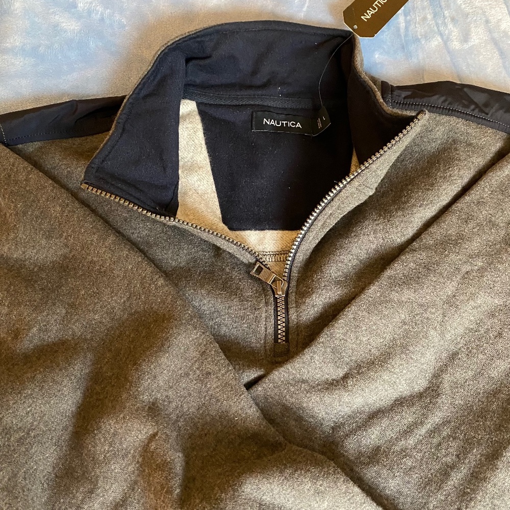 Nautica- Gorgeous comfy and handsome 2 tone quarter zip!